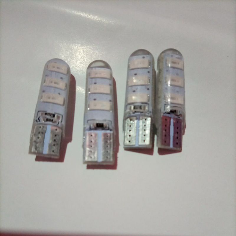 bohlam LED t10 merah ampu sen / senja t 10 jelly warna merah diam