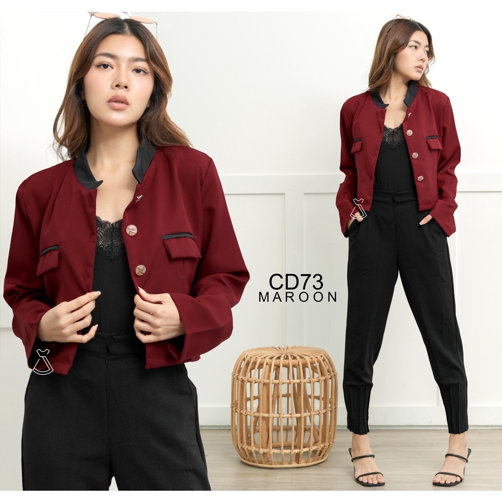 SEOLA - CD73 - Blazer Cropped Woven Casual