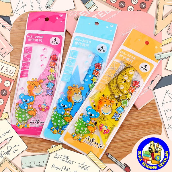 

Penggaris / Ruler Girrafe Set 4 in 1 RS0001