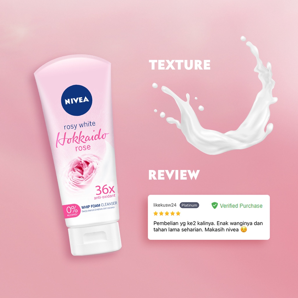 NIVEA Face Hokkaido Rose Whip Facial Foam 100mL Twinpack