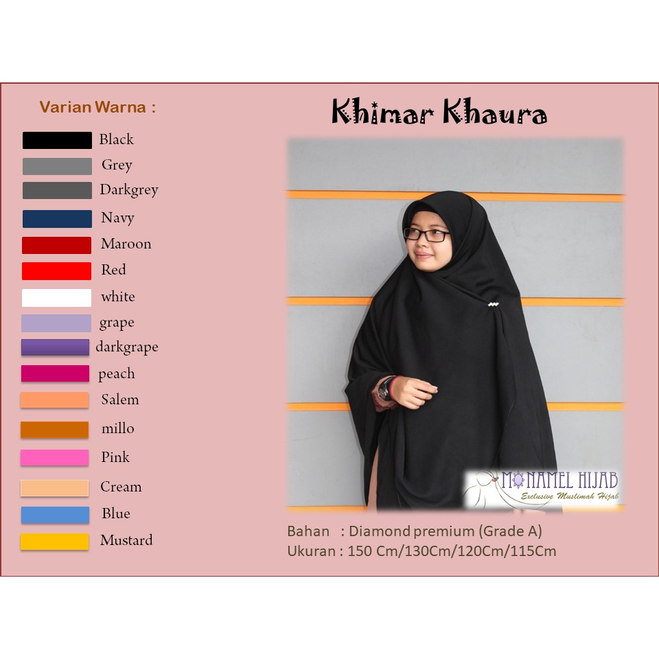 HIJAB SEGI EMPAT SYAR'I BAHAN DIAMOND