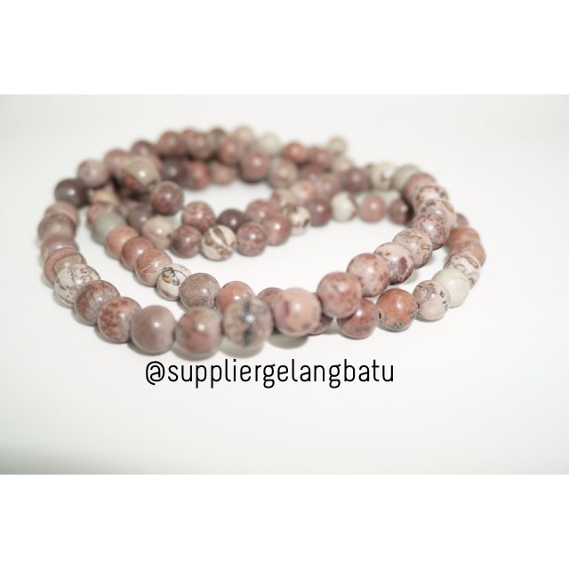 bongkah bahan ryolite jasper coklat 8mm natural akik