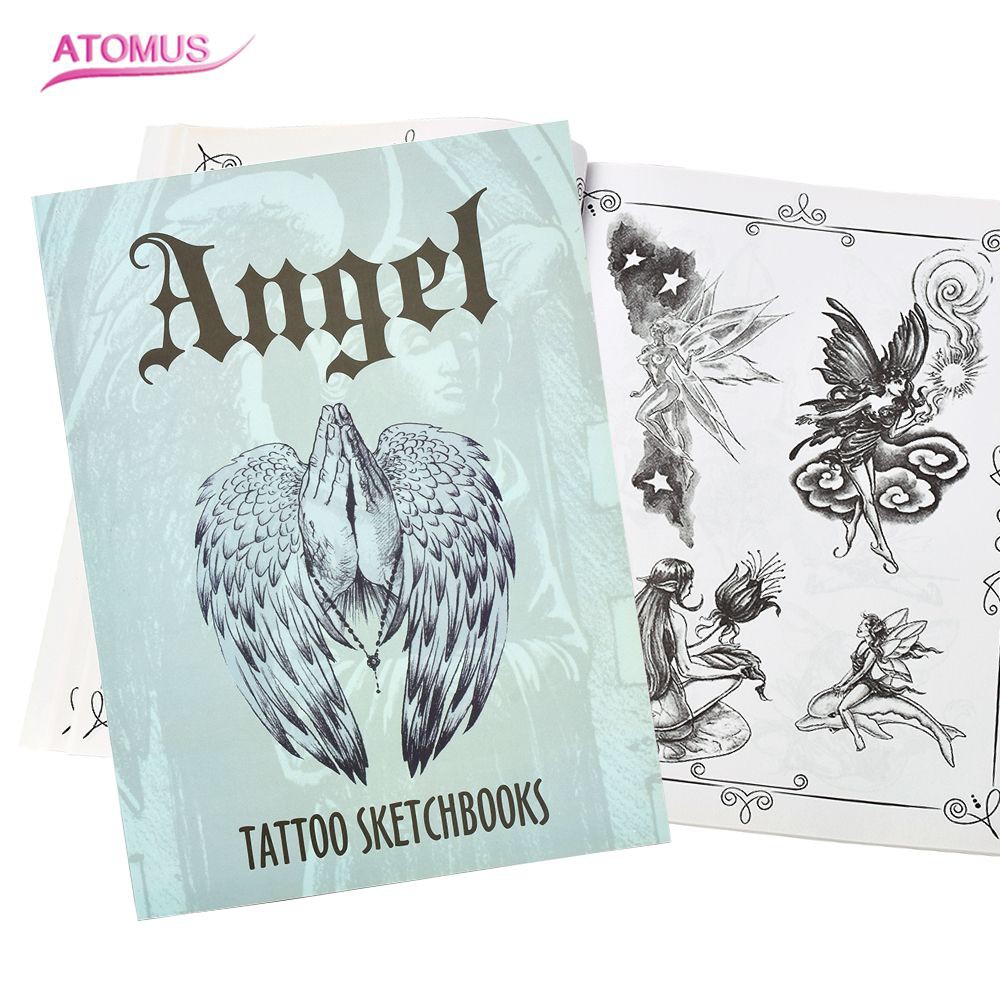 

PRODUK IMPORT Professional Tattoo Book Tattoo Selected Angel Wings Design Sketch Design Book Supply