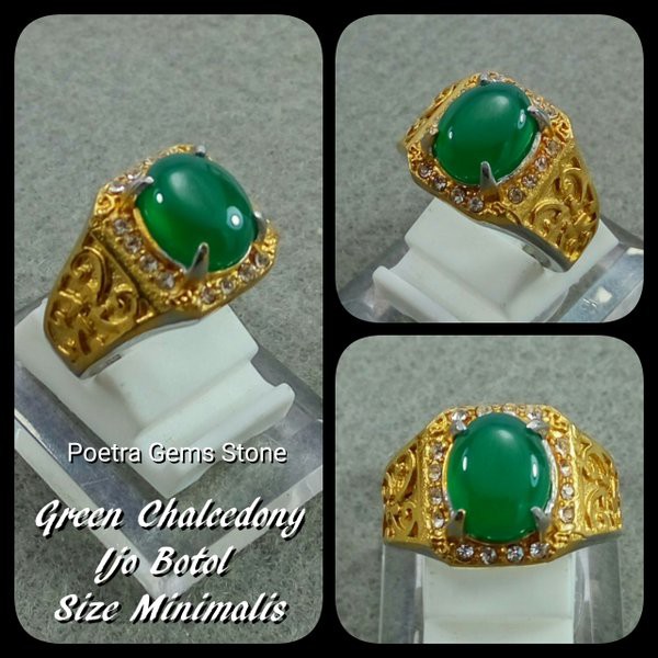 CINCIN GREEN CHALCEDONY IJO BOTOL SIZE KANTORAN HQ