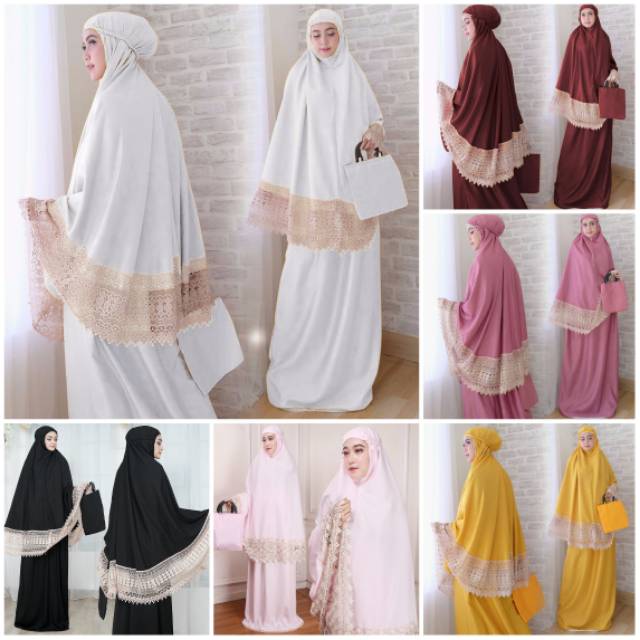 Mukena jumbo renda keong racun anjani mukena prada glitters princess