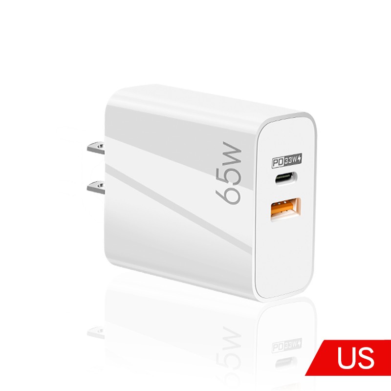 Adapter Charger Dinding 65w USB Tipe C PD US / EU Plug Untuk iPhone / Android