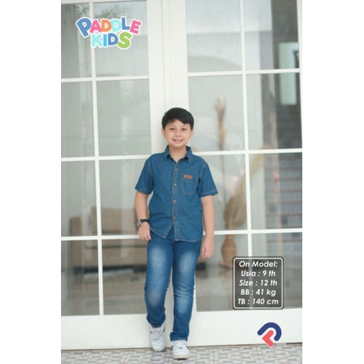 Afsheenastore Kemeja Denim Paddle Kids