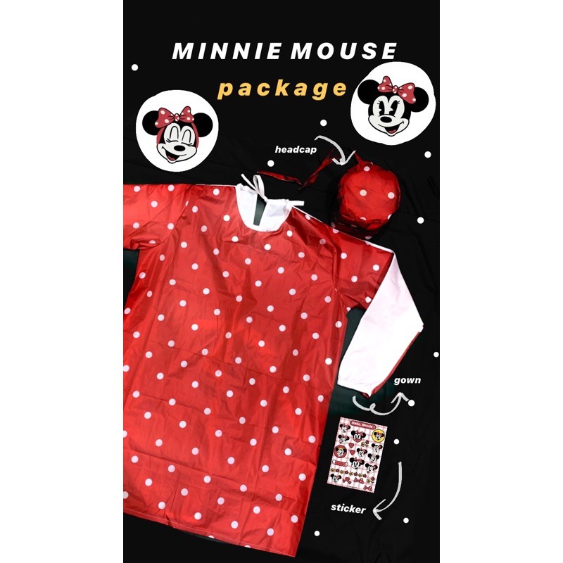 READY STOCK APD GOWN MOTIF LUCU KARAKTER MINNIE MOUSE reusable
