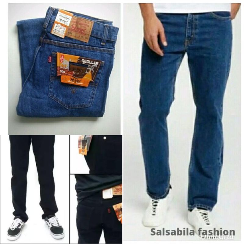 Celana jeans panjang pria standar panjang jeans ukuran 27-32 Celana straight jeans standar pria panjang premium