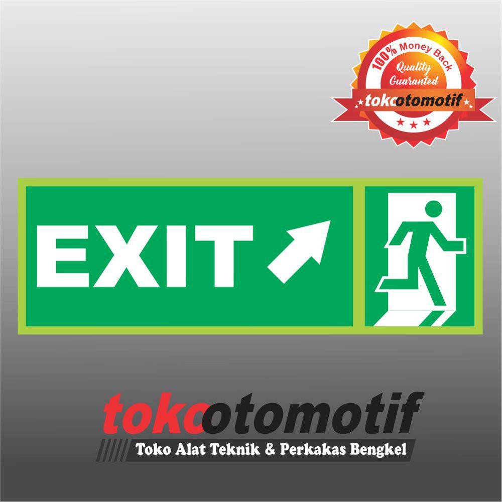 

Sticker Safety Sign K3 Tanda Arah Exit Arrow Top Right