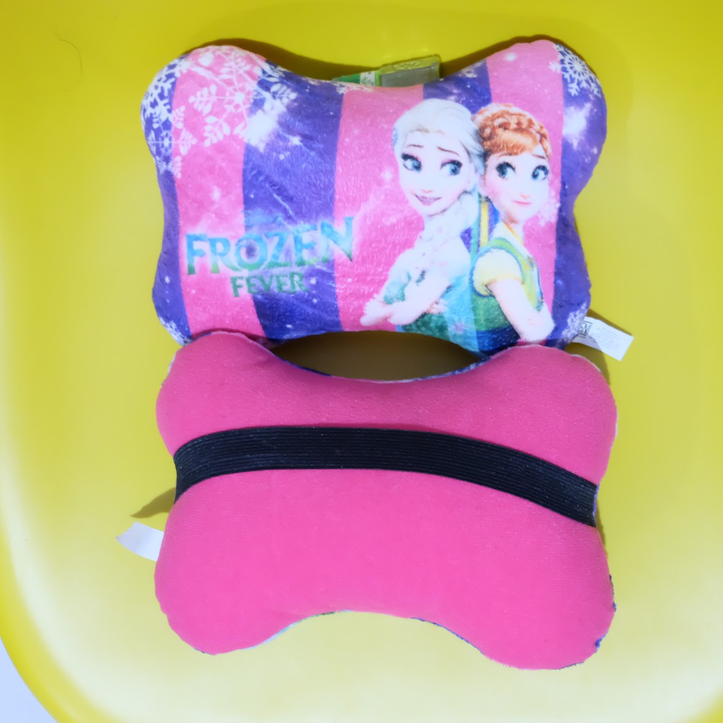 Bantal headrets mobil boneka frozen dan hello kitty sepasang souvenir kado