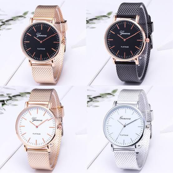 PA ✅COD GENEVA Jam Tangan Wanita Pria Analog Fashion Casual Women Wrist Quartz Watch rubber GN041