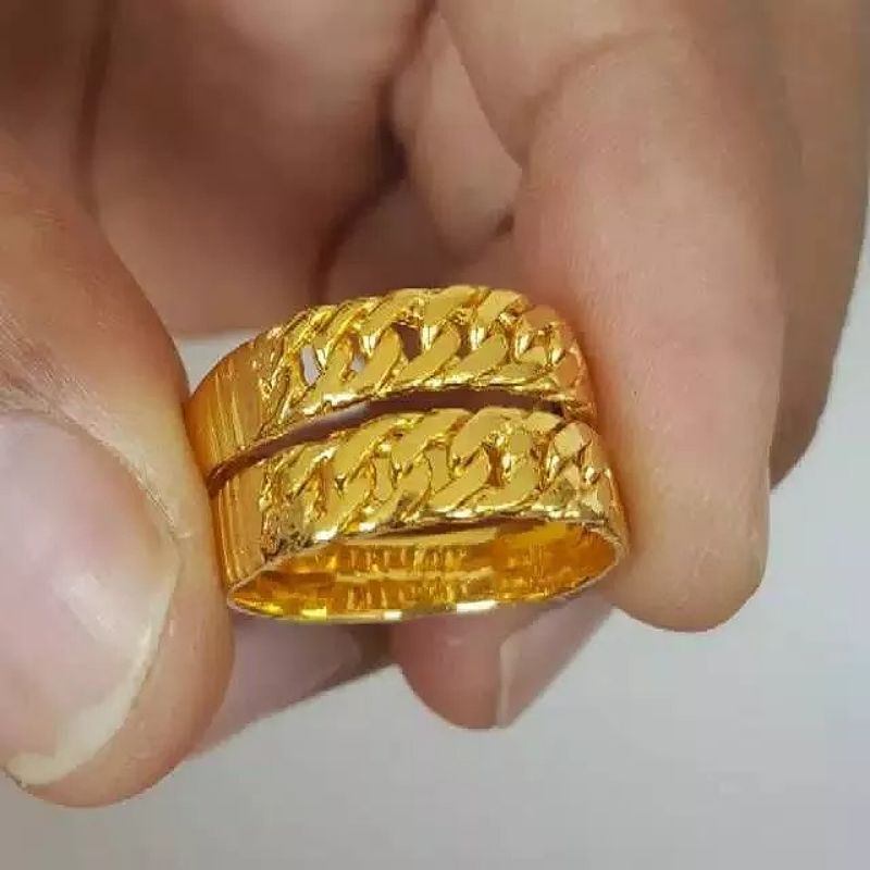 CINCIN RANTAI DUPLIKAT EMAS 24K ANTI KARAT ANTI LUNTUR