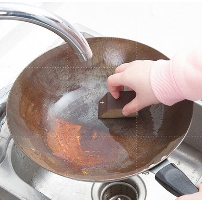 SHOPELLO - Sikat Nano Magic Sponge Pembersih Kerak Noda Panci Karat Besi Dengan Holder