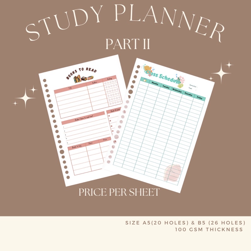 

Student Planner Lembaran - A5 & B5 Binder