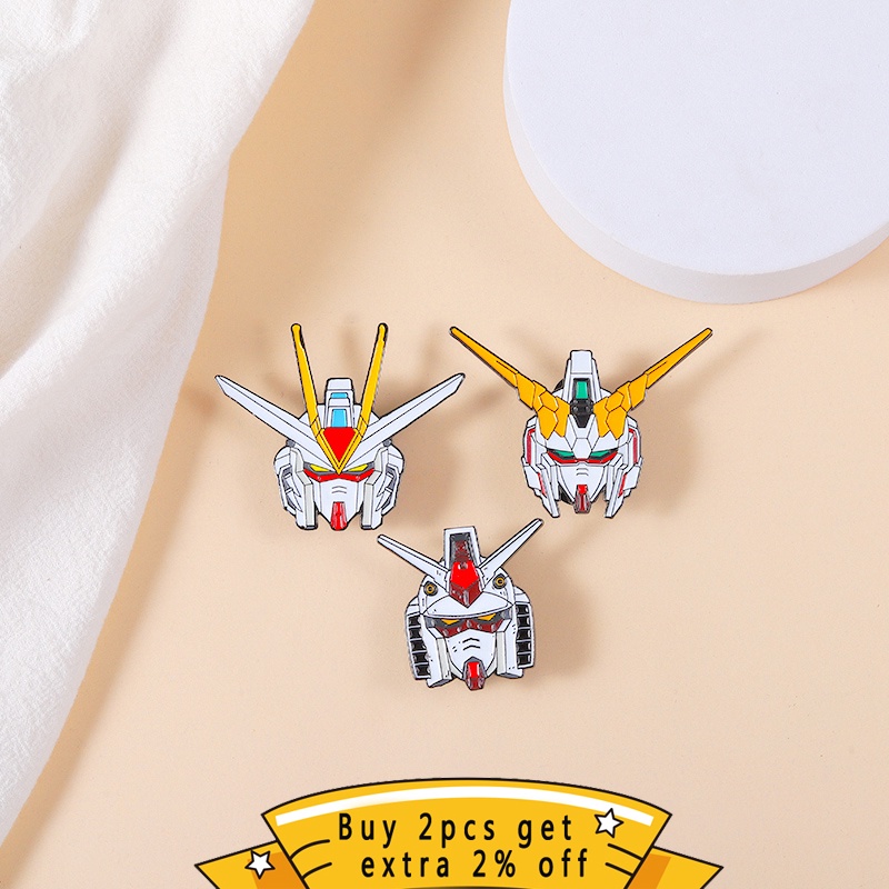 Bros Pin Enamel Desain Kartun Robot Anime Bahan Metal Untuk Aksesoris Pakaian