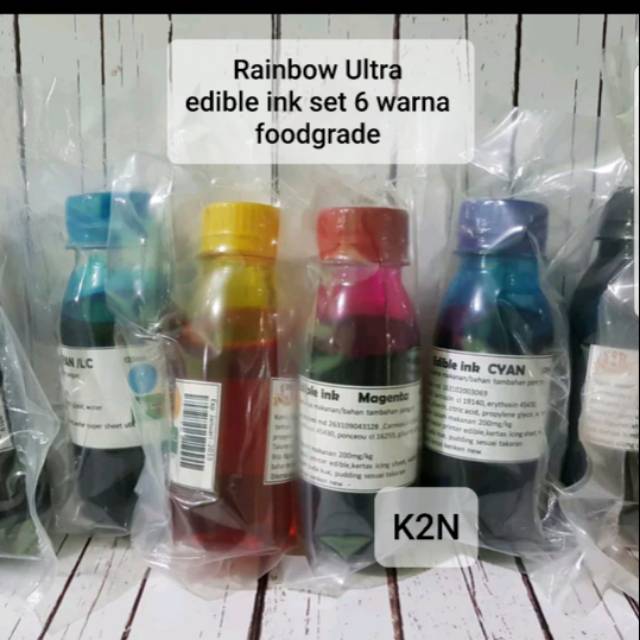 

Edible ink set 6 warna @110ml/btl