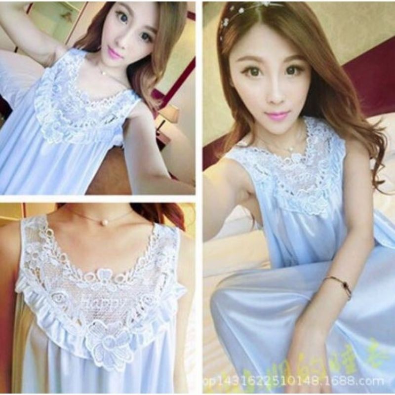 Medan Termurah KD004 Fit to XXL Dress wanita sexy Import Dress satin import Dress tidur import