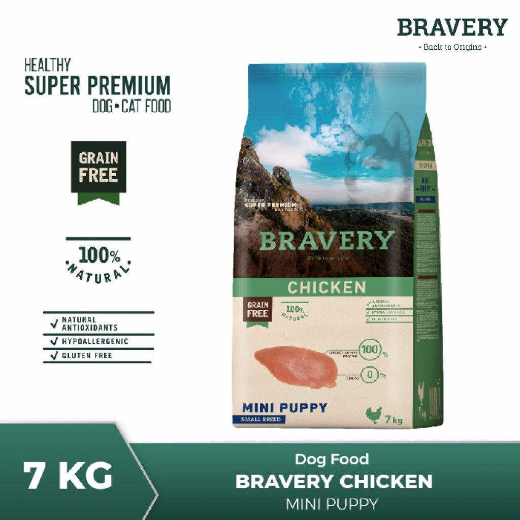 Bravery Mini Puppy CHICKEN 7KG Makanan Anak Anjing Small Breed Dog Super Premium Food