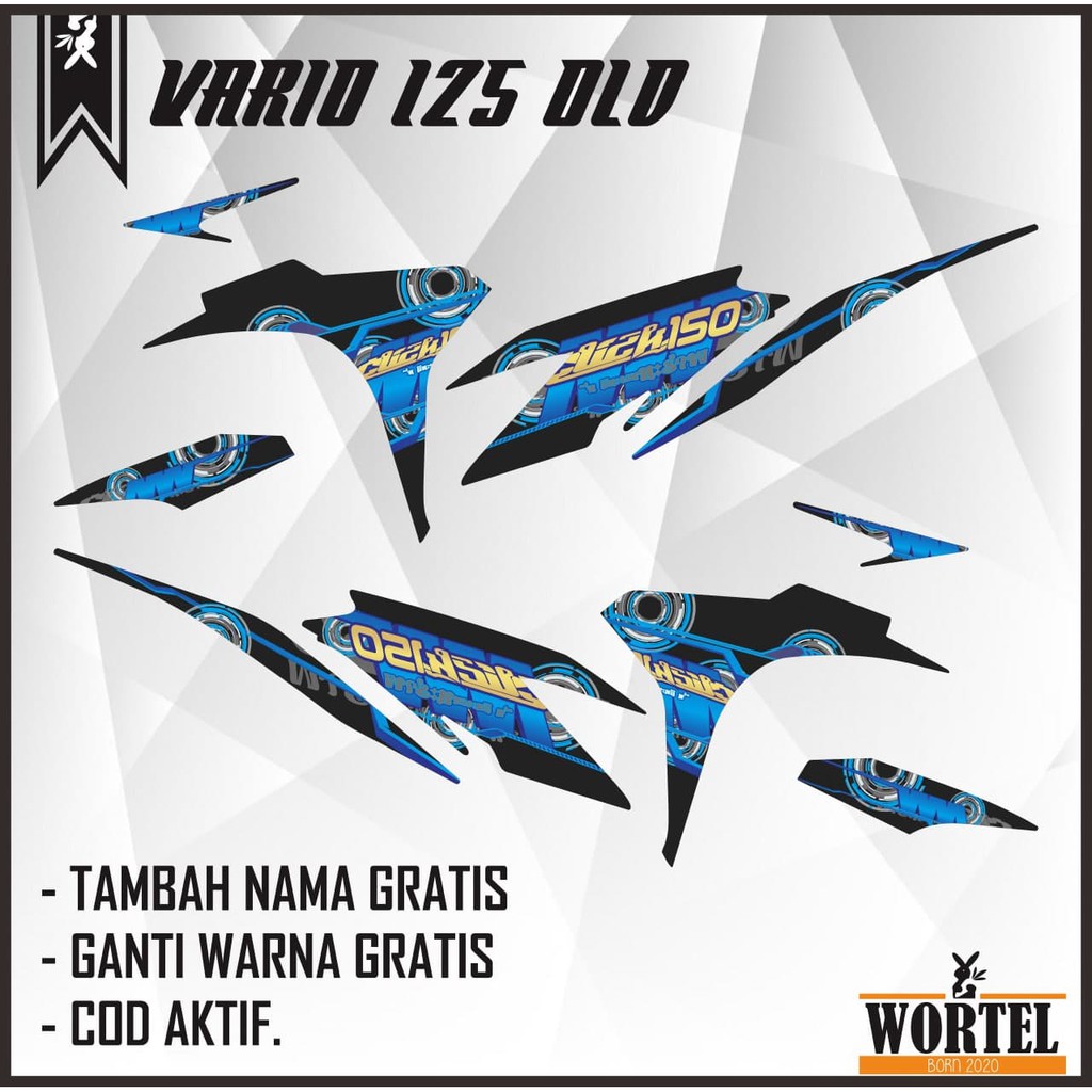 Striping Stiker Lis Decal Motor Vario Techno 125 Abstrak Keren(Tahun 2012/2013/2014/2015/Vario 125 O