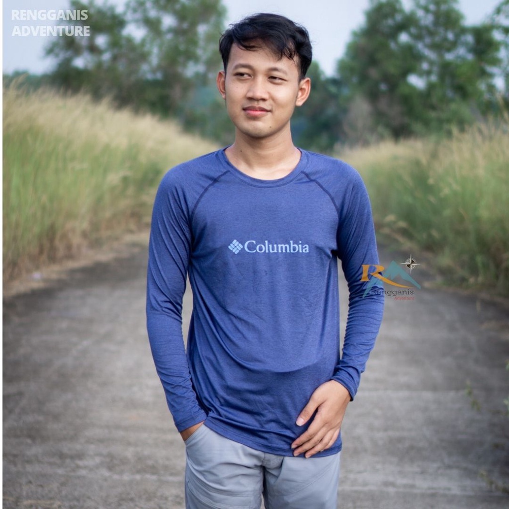 BASELAYER COLUMBIA BAJU OLAHRAGA QUICDRY MANSET OUTDOOR HIKING RUNNING GUNUNG