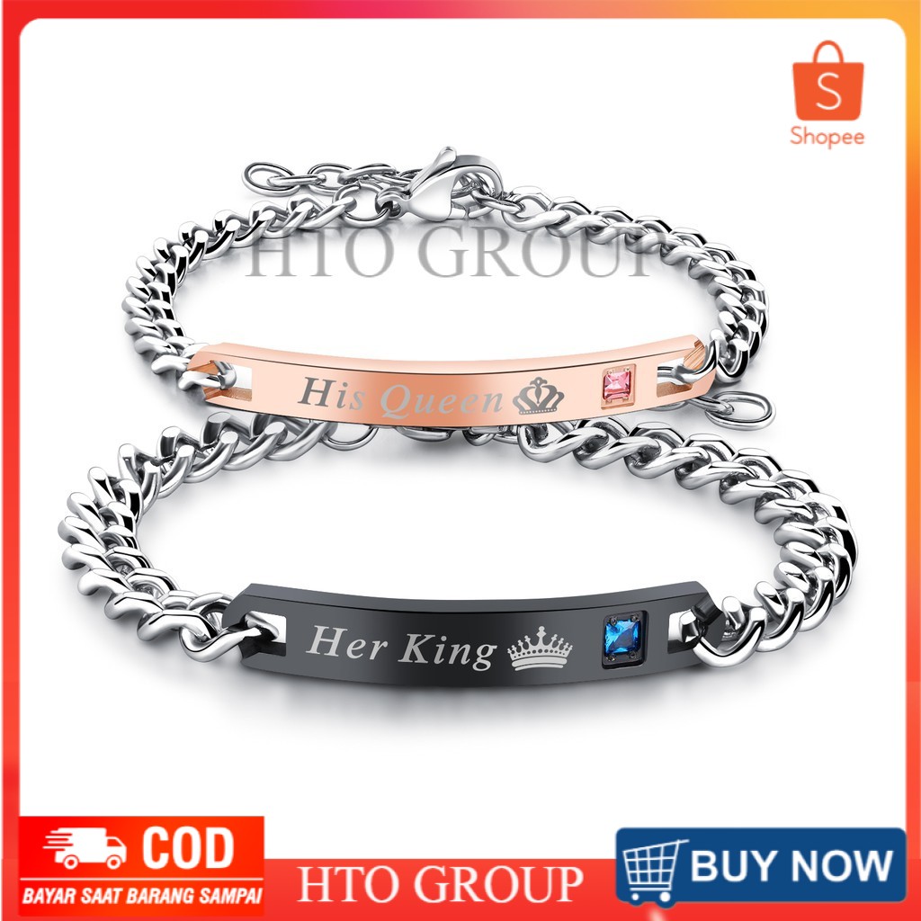GELANG TANGAN COUPLE TITANIUM 06 - King Queen Diamond Gelang Titanium , Gelang Couple