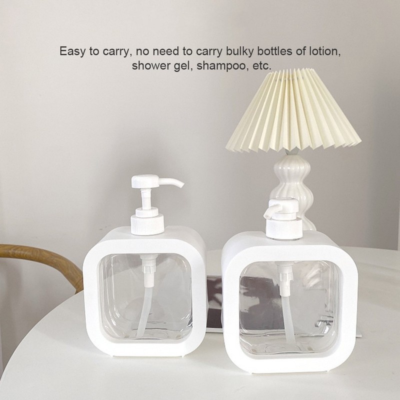 500ml White Portable Soap Dispenser Empty Bottles for Hand Sanitizer，Lotion，Shampoo，Body Wash