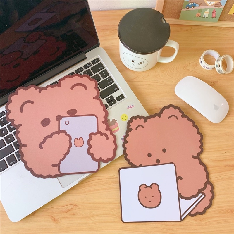 MOUSE PAD BROWN BEAR SERIES / MOUSE PAD ANTI SLIP KARAKTER LUCU PREMIUM/ ALAS MOUSE WATERPROOF