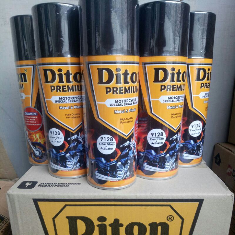 pylok pilok pilox diton premium clear gloss + activator 9128 clear bening 400cc cat semprot diton premium