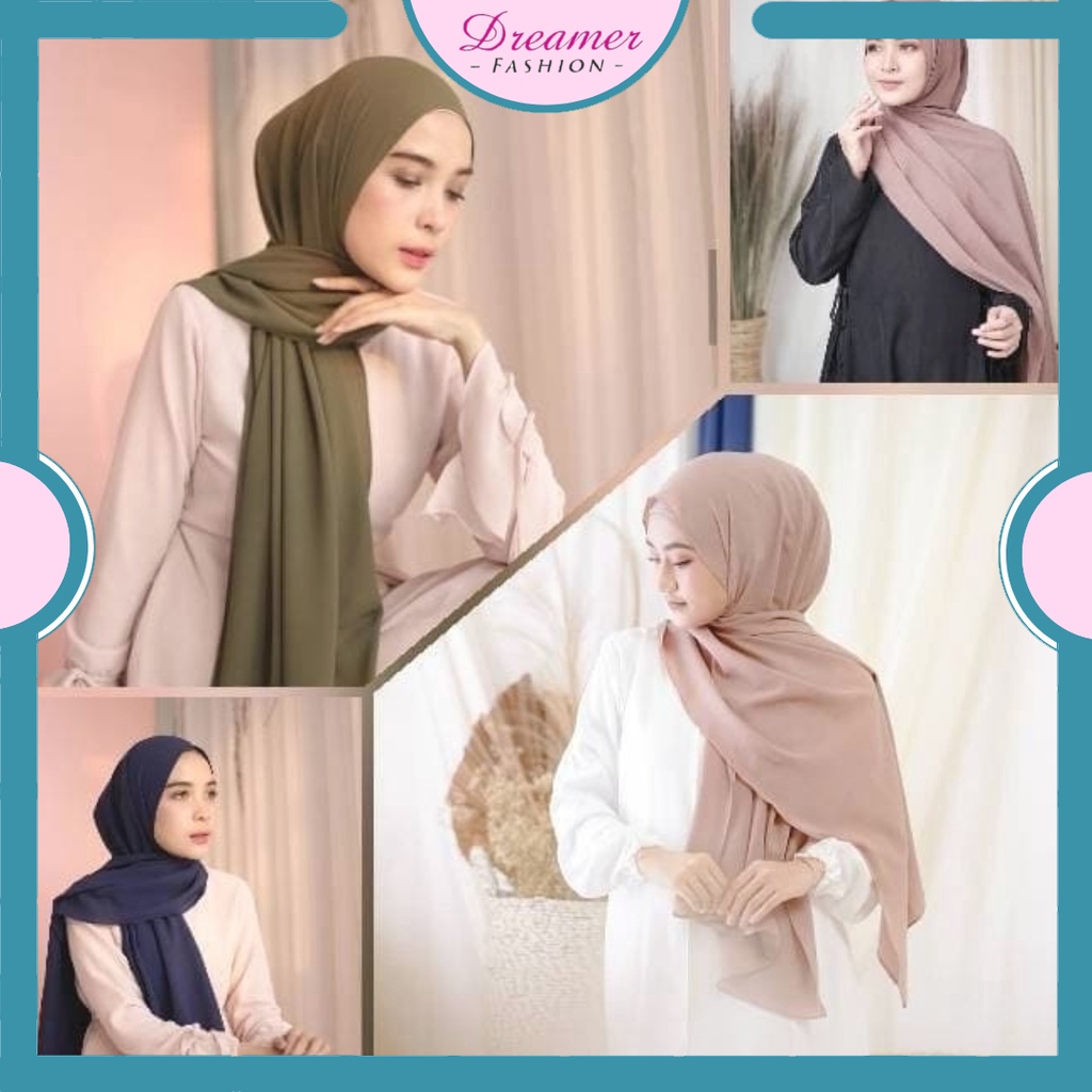 DF HJB053 Pashmina Heavy Chiffon Hijab pasmina Premium Jilbab Pashmina Premium Pashmina Chiffon