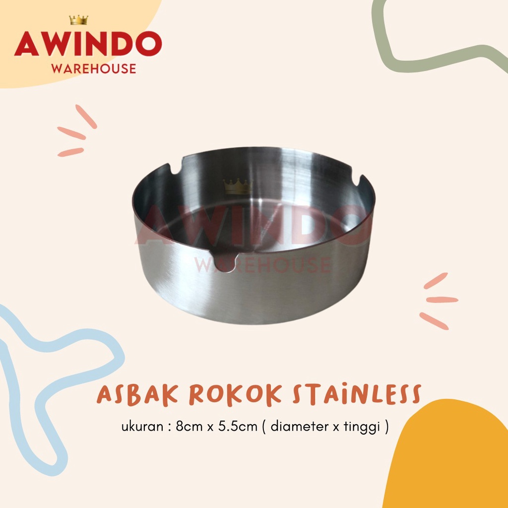 ASBAK ROKOK STAINLESS STEEL - Mangkok Asbak Rokok Stainless Anti Karat