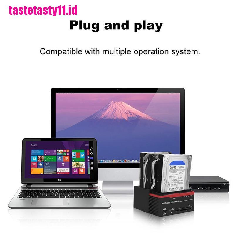 【TTID】External Triple SATA IDE HDD Docking Station 2.5''/3.5''Hard Drive Card R