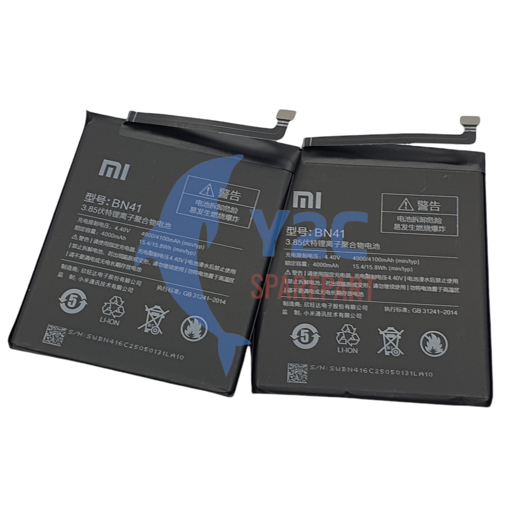 BATERAI REDMI NOTE 4 MEDIATEK / BN41 ORIGINAL OEM / BATRE / BATERE / BATRAI / BATREI / BATU