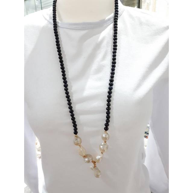 KALUNG RENTENGAN MUTIARA ASLI KALUNG JILBAB ASLI MUTIARA AIR TAWAR LOMBOK