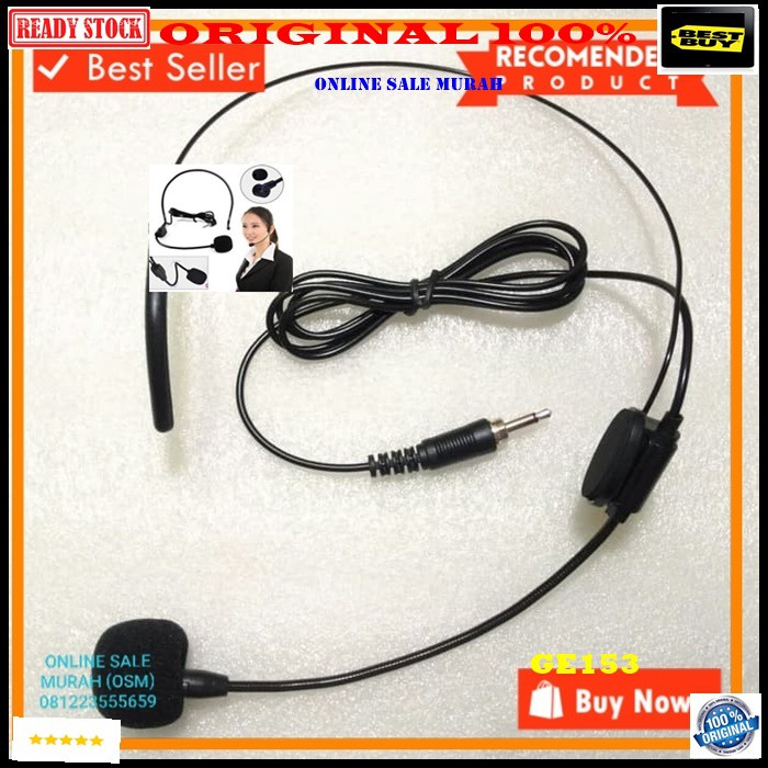 G153 Original 100% mic headset 3.5mm mik bando microphone hf clip mikrophone handsfree kabel cable audio sound sistem vocal vokal youtube komputer universal karaoke smule hp handphone youtuber meeting acara pidato portable speaker universal G153   PANJANG