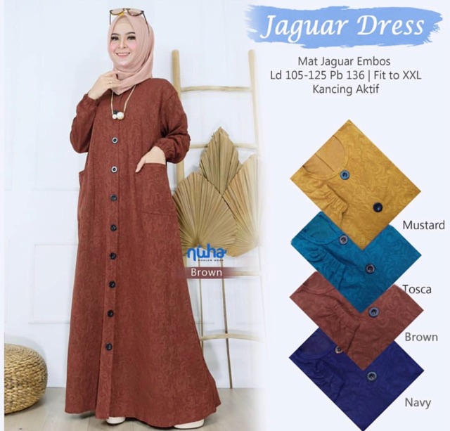 Feril Maxy - Jaguar Dress / Gamis Kaos Brukat Jumbo Busui LD110 XXXXL Arabian Brukat / R.13 - 151-5043