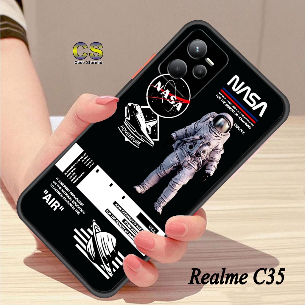 Case Strore_id - Case Black Astronot Nasa Realme C35 REALME C21Y 8i NARZO 5A 50i  GT MASTER REALME 3