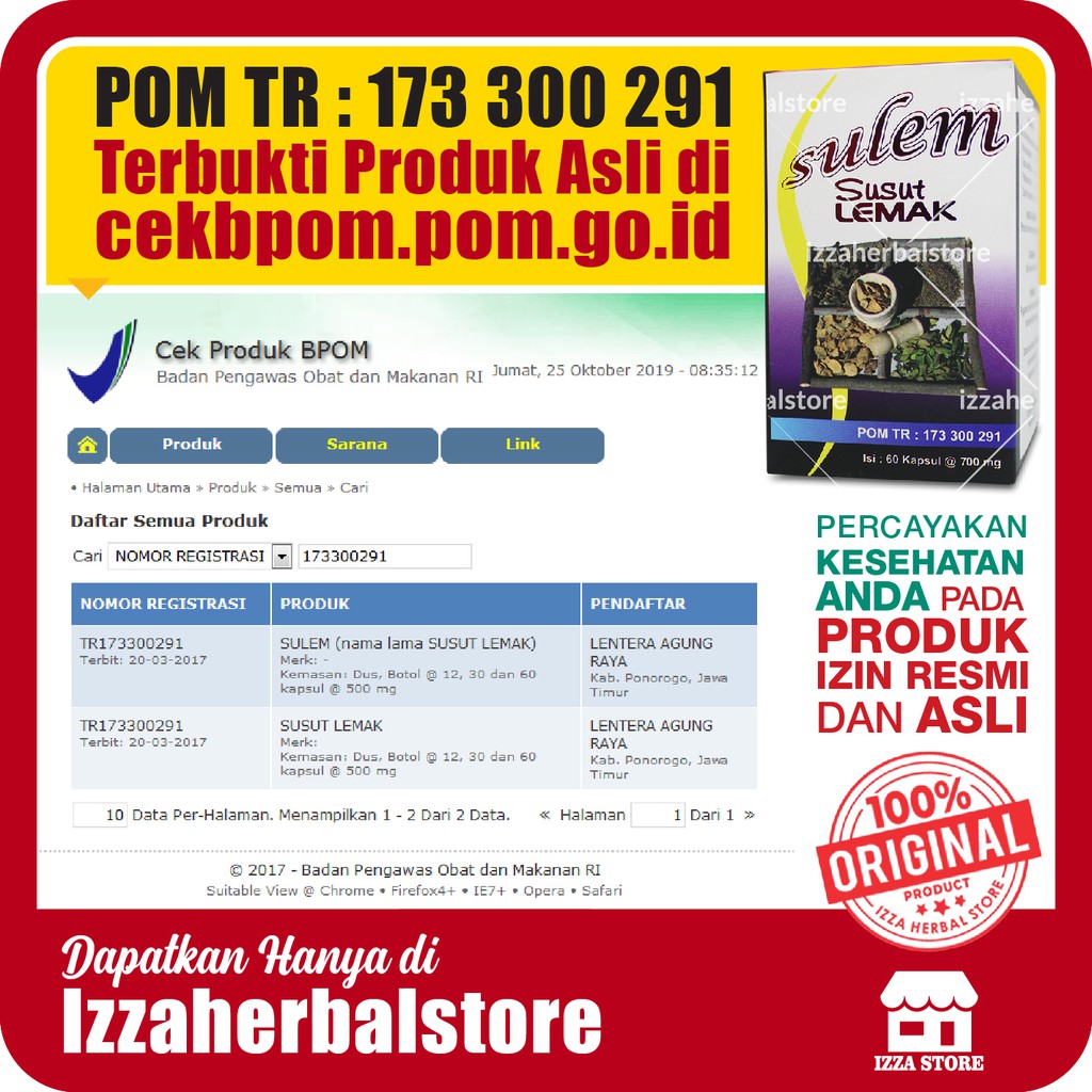 Slimming Capsule Herbal SULEM SUSUT LEMAK Obat Diet Ampuh Dalam 1 Minggu Bpom Ori Dan Ampuh