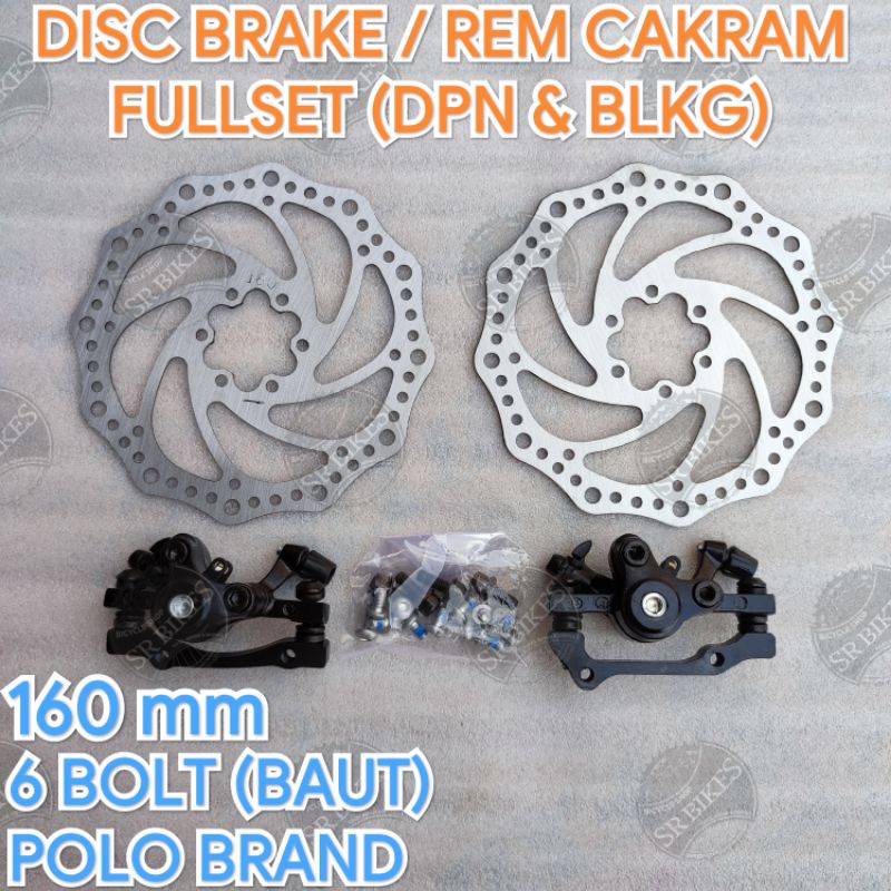 Disc Brake Set Rem Cakram Set Sepeda Lipat MTB Minion. Rotor 160 mm. POLO &amp; ETERNA