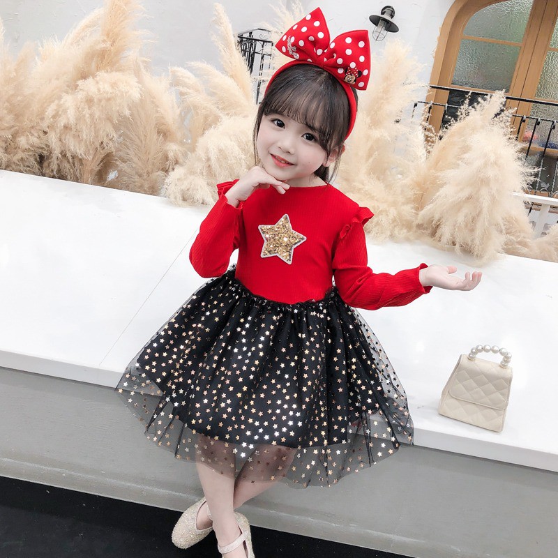 HappyOliver DRESS JOYFULL STARS EBV Baju Dress Anak Perempuan Import 6 bulan - 6 Tahun Imlek cheongsam