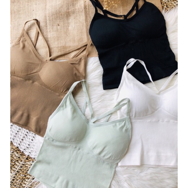 COD LUCY TANK BRA (tanktop ada cup busa,cross vneck,tank top build in bra,crop top,bra tanktop)