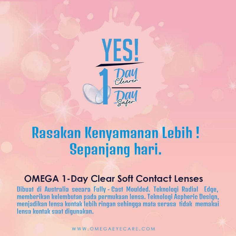 softlens bening OMEGA HARIAN/soflens OMEGA CLEAR 1 DAY/soflens minus bening harian