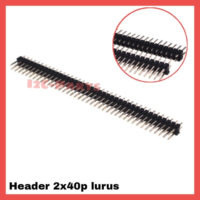 Male Pin Header male Double Black 2.54mm Hitam 2x40 80p 80 tulang ikan