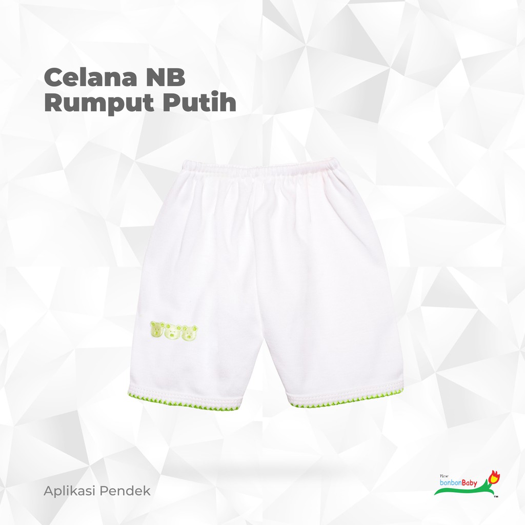 Celana BonBon NB Rumput Putih Warna Aplikasi Pendek Celana BonBon NB Rumput Putih Warna Aplikasi Pendek