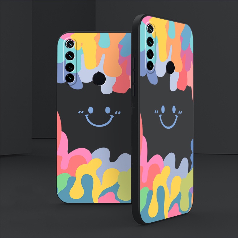 Casing VIVO Y15S VIVO Y12S Y33S Y21 Y21T Y21S V23e V21e Y20 Y12i Y20s Y30i Y11 2019 Y1S Y15 Y17 Y19 Y53 Y85 Y50 Y91 Y93 Y91c V9 V19 Y53S Y51A Y31 2021 S1 Pro Gradient Ice Cream Color Smiley Square Silicone Soft Phone Case Rixuan