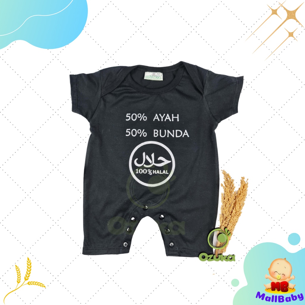 Baju Bayi Islami Jumper Bayi Halal Romper Bayi Muslim 100% Halal Ozuka