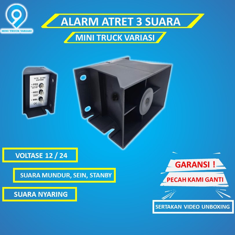 Alarm Mundur Atret Klakson Mundur 3 suara 12/24 volt canter - GROSIR