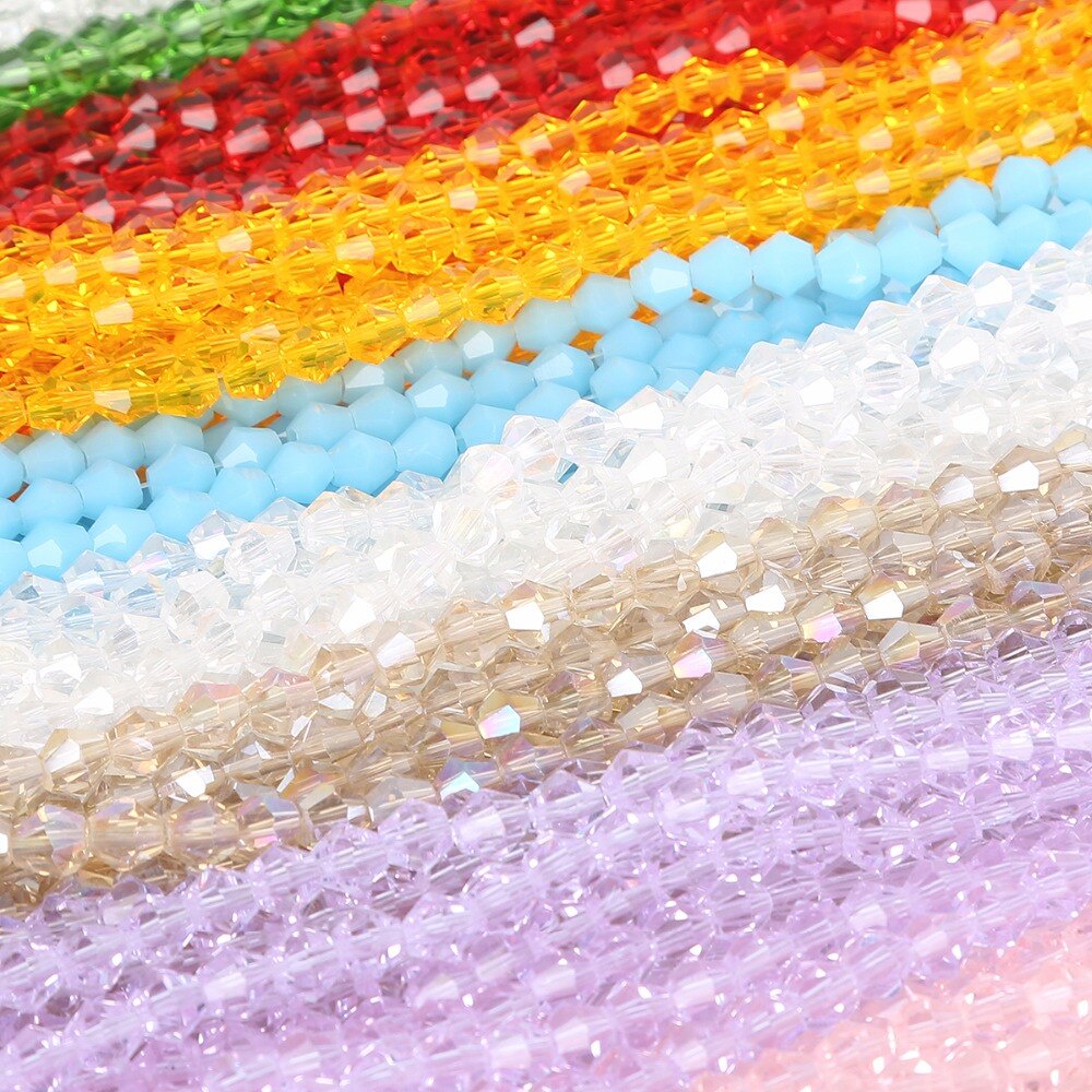 95-100 Pcs 4 Mm Warna Campuran Ikon Austria Kristal Manik-manik Pesona Manik-manik Kaca Longgar Spacer Manik untuk DIY Membuat Perhiasan