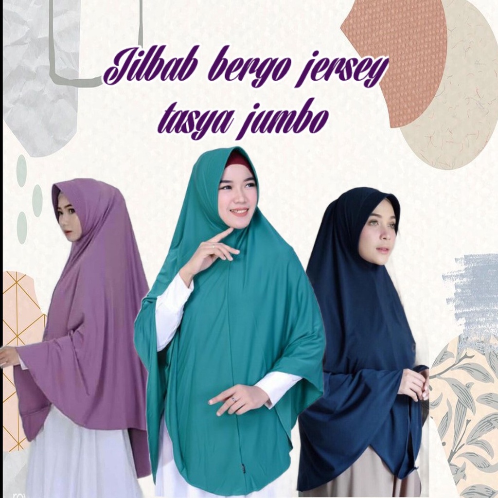 Jilbab instant bergo jersey tasya jumbo / hijab instan jersey jumbo 80*90 OVAL