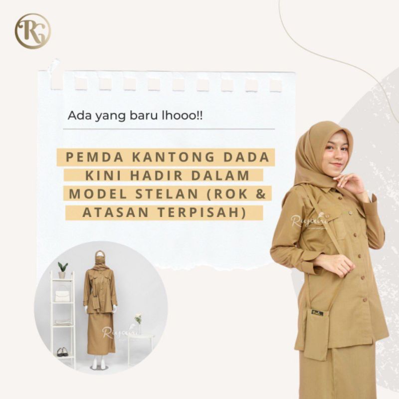 stelan Pemda cewek kantong dada/toyobo fodu